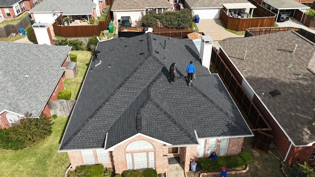Slate & Tile Roof Repair work in progress on a Pinehurst property
